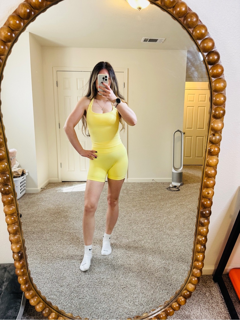 DFYNE Impact Halter Top + Impact Shorts Yellow Matching Set Size Small